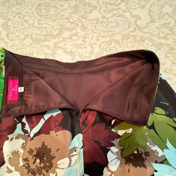Trina Turk skirt floral watercolor pleated 20th Holiday 2015 collection Sz 12 - Picture 5 of 7